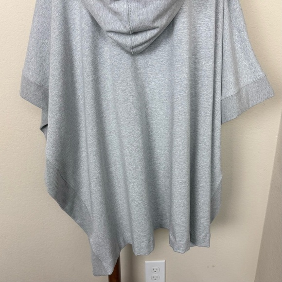 L'AGENCE Lizzy Lace Up Grey Hooded Poncho - Picture 13 of 16